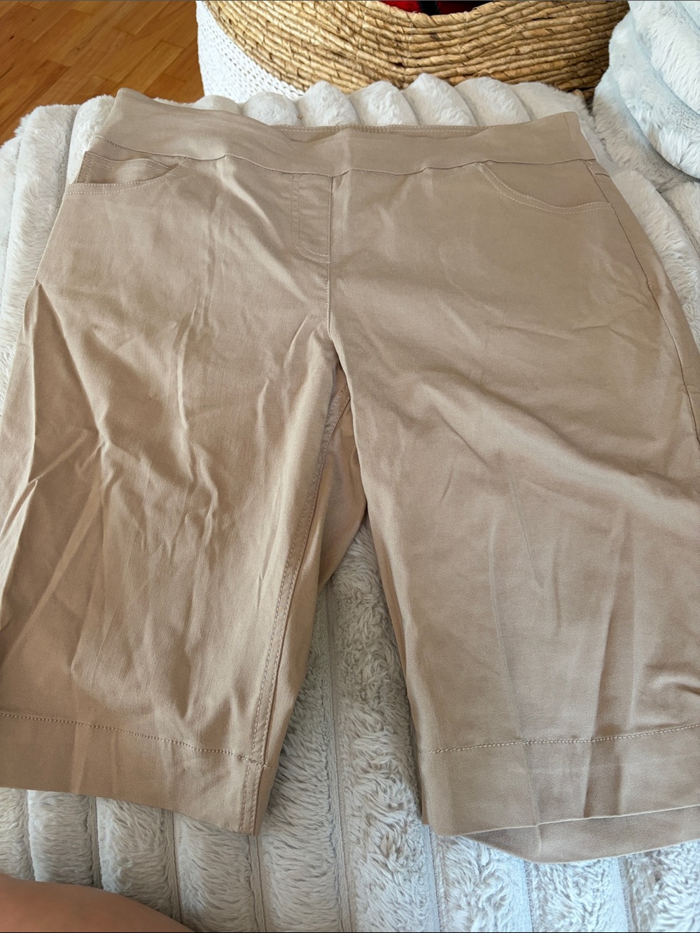 Slim Sation Beige Knee-Length Shorts - 12